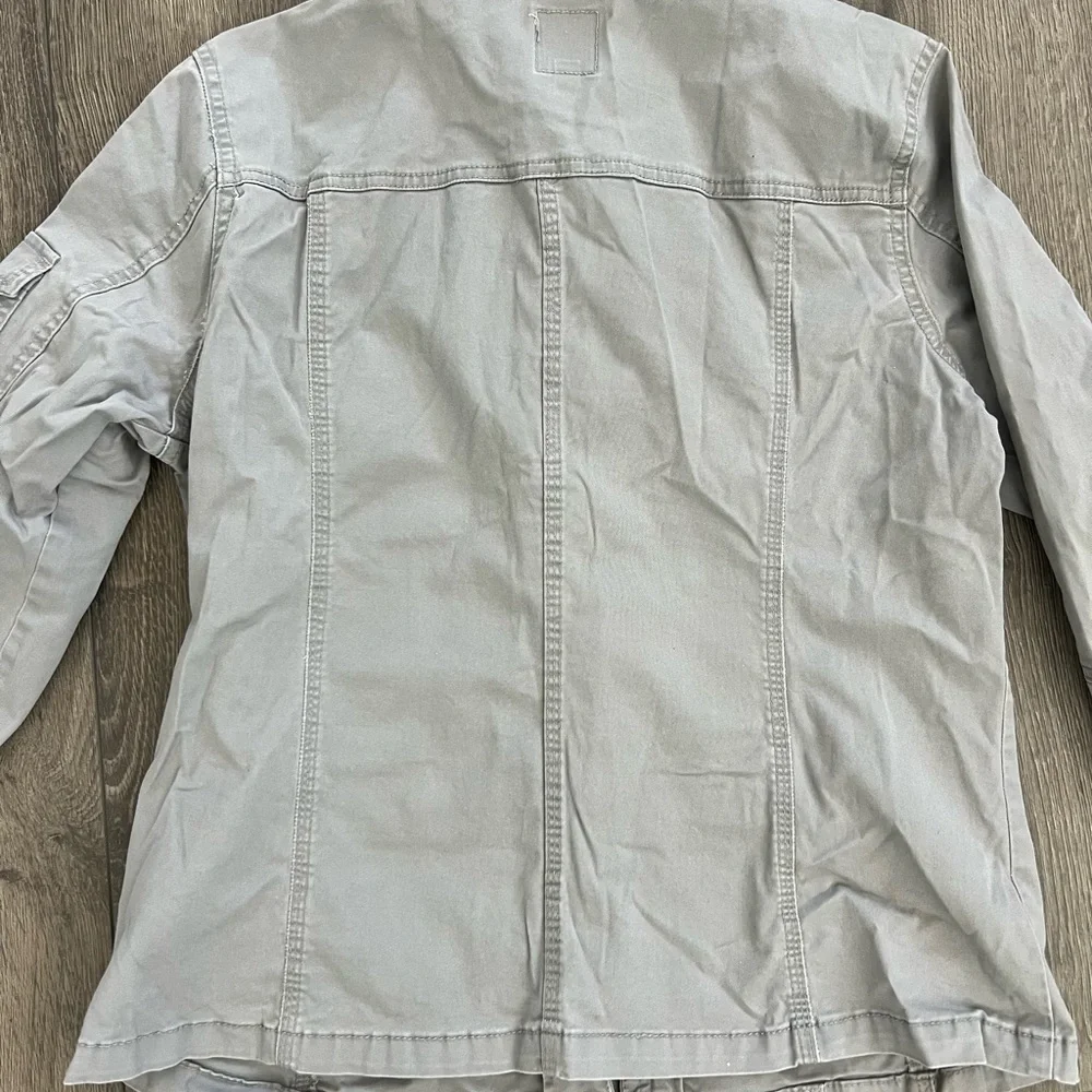 Kensie Jeans Military Utility Jacket Womens Size L Cargo Pockets Zip Front - Picture 8 of 14